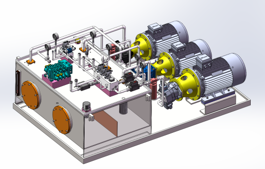 挖掘机高压多路阀液压测试试验台（SW+CAD+说明书）缩略图